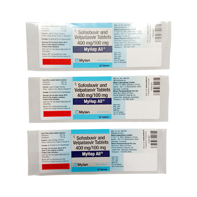 La aduana farmacéutica de papel sintética de la etiqueta autoadhesiva de la botella de píldora de la prenda impermeable imprimió