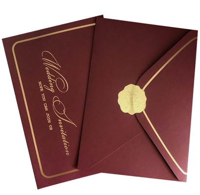 Sobres de tarjeta de regalo de boda rojos de lujo 5x7 4x6 con invitaciones plegables