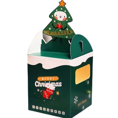 Odm Nochebuena Apple Regalo Caja de embalaje Santa Claus Candy Box 1000gsm