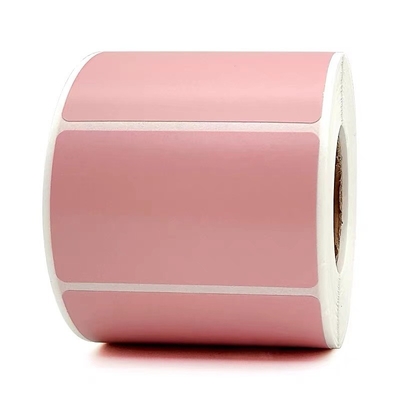 Etiqueta de impresión de transporte de logística de papel adhesivo de rollo de impresora térmica rosa