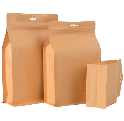 Bolsas de papel que se pueden volver a sellar de la comida del papel de Kraft del OEM con la ventana