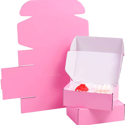 Embalaje de la caja de regalo acanalada rosada para el almacenamiento de envío de envío