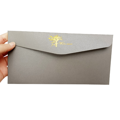 La invitación de lujo de la boda de Logo Grey Paper Packet For Birthday de la hoja envuelve la tarjeta