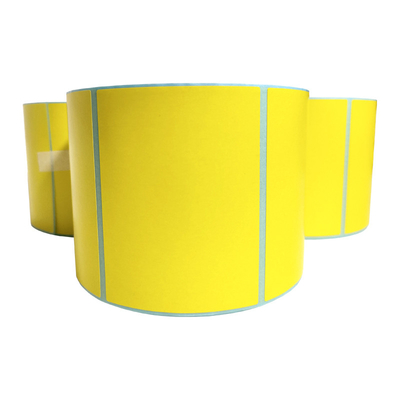 Hoja de ruta amarilla de etiqueta del papel del rollo de la ronda impermeable del color para la impresora térmica