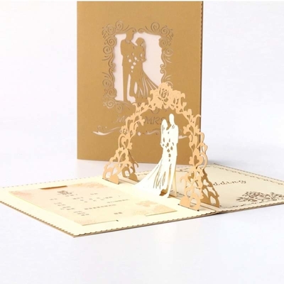 Sr. y Sra. Invitación de boda Sobres para tarjetas de regalo Mariposa 3d Corte láser