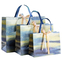 Bolsa de compras de ropa pintada a mano con aceite Odm, bolsa de papel Kraft de estilo artístico, 157gsm