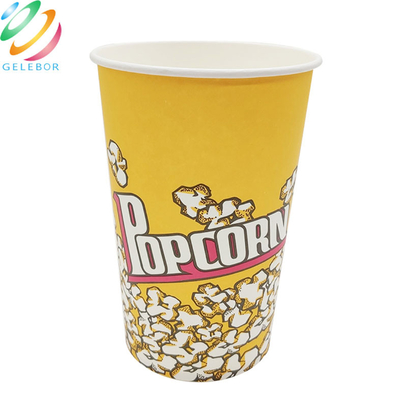 Cubo redondo 24oz de las tazas de papel de las palomitas del acondicionamiento de los alimentos disponible amistoso de Eco