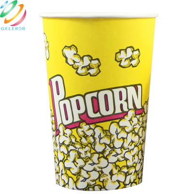 Cubo redondo 24oz de las tazas de papel de las palomitas del acondicionamiento de los alimentos disponible amistoso de Eco