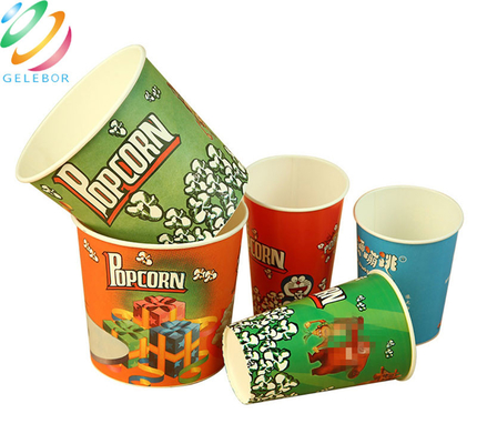 Cubo redondo 24oz de las tazas de papel de las palomitas del acondicionamiento de los alimentos disponible amistoso de Eco