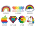 Impresión de pegatinas personalizadas BOPP Rainbow Kiss Cut para calcomanías de pared