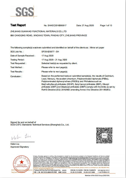 China Hefei Gelobor Adhesive Products Co., Ltd. Certificaciones
